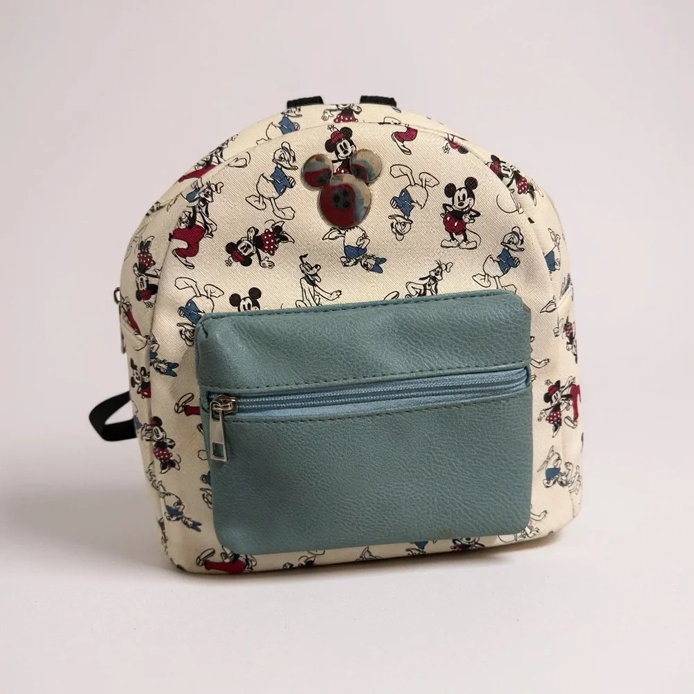 Disney Mickey Mouse Bioworld Mini Backpack Cartoon Character Print‎